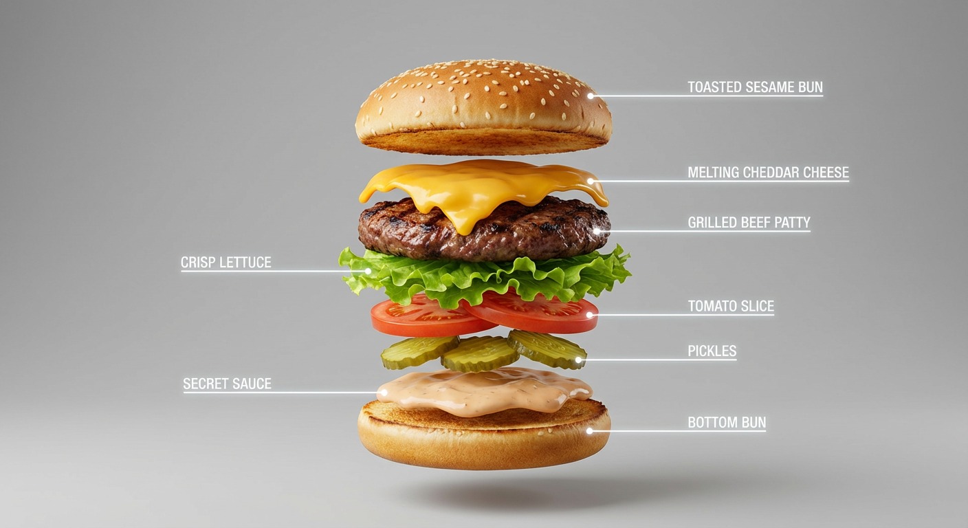 Exploded burger diagram